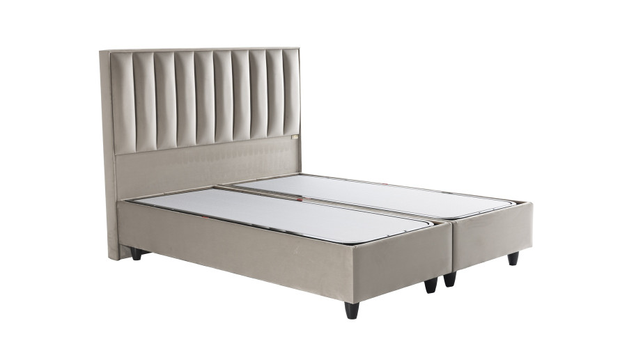Opberg Boxspring Gold – Taupe Velvet (Zonder Matras)