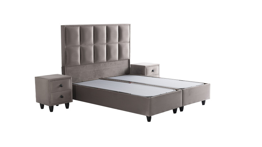 Opberg Boxspring Armoni – Taupe Velvet (Zonder Matras)