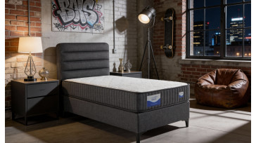 1-Persoons Boxspring Hybrid Antraciet 90x200 1-Persoons Boxspring Hybrid Antraciet 90x200