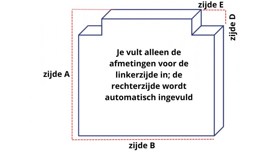 Rechthoekig matras met uitsnede op maat Rechthoekig matras met uitsnede op maat