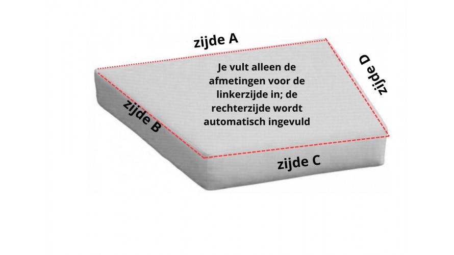 Trapezium Matras op maat Trapezium Matras op maat